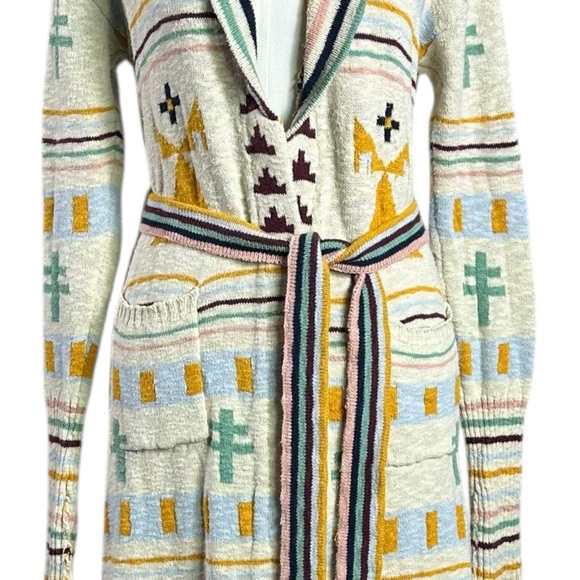 Faherty X B Yellowtail Paloma Duster Sweater Coat Hoodie Western Bohemian Small - Picture 5 of 17